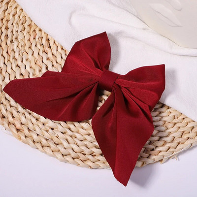 Noi agrafe de păr cu fundă dulce de culoare solidă Agrafe de păr cu fundătură pentru fete Barrette fluture din satin Clip cu cic de rață Accesorii de păr pentru copii