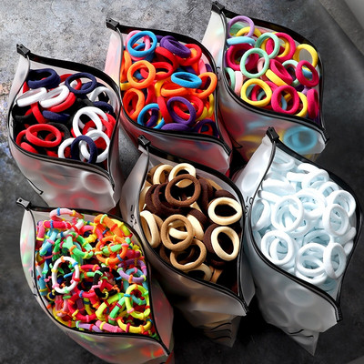 60/100 buc/set benzi elastice pentru păr fete accesorii pentru păr bentiță colorată din nailon pentru copii, suport pentru coadă de cal, ornamente pentru scrunchie, cadou