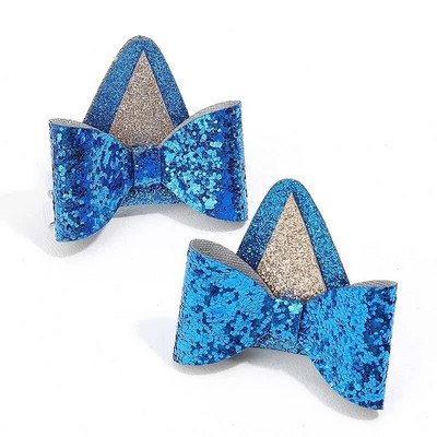 2 bucăți drăguțe agrafe de păr urechi de pisică pentru fete sclipici curcubeu pâslă țesătură flori agrafe de păr Copii accesorii pentru păr pentru copii