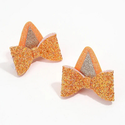 2 bucăți drăguțe agrafe de păr urechi de pisică pentru fete sclipici curcubeu pâslă țesătură flori agrafe de păr Copii accesorii pentru păr pentru copii