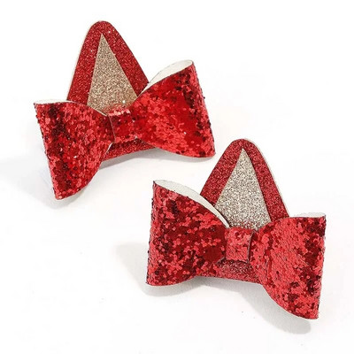 2 bucăți drăguțe agrafe de păr urechi de pisică pentru fete sclipici curcubeu pâslă țesătură flori agrafe de păr Copii accesorii pentru păr pentru copii
