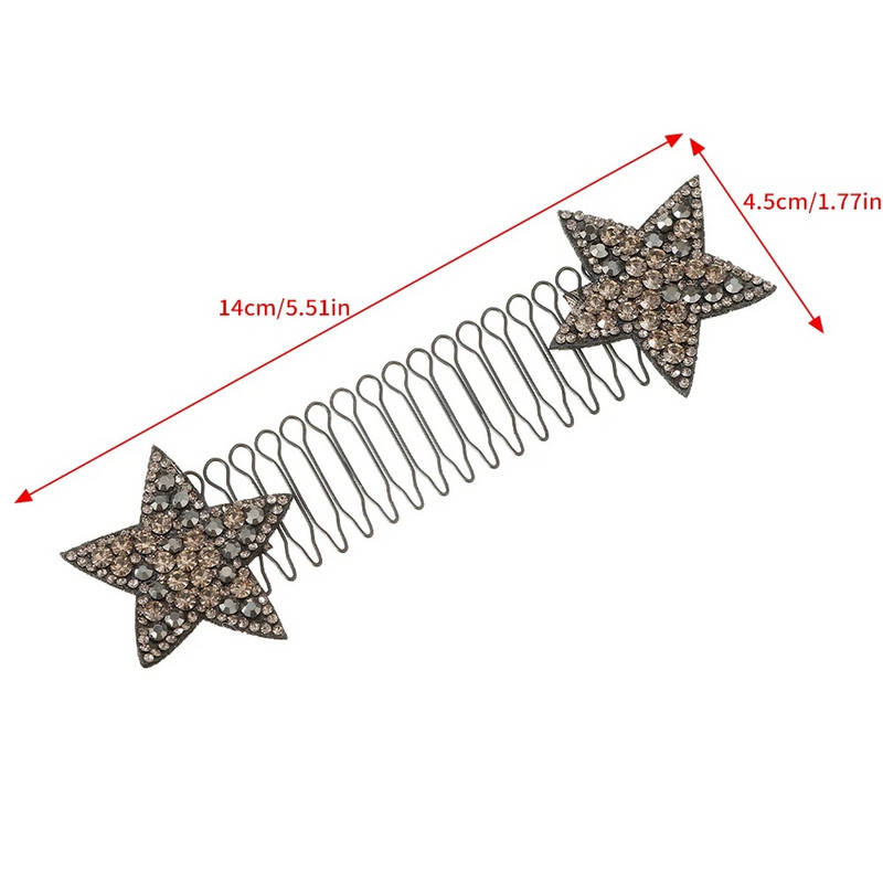 Rhinestone Star Nähtamatu Katkised Juuksed Juuksenõel täiskasvanutele Tiara Tööriistad Rullkõver nõel tukk Fikseeritud sisestusega kammi kujundamise tarvikud