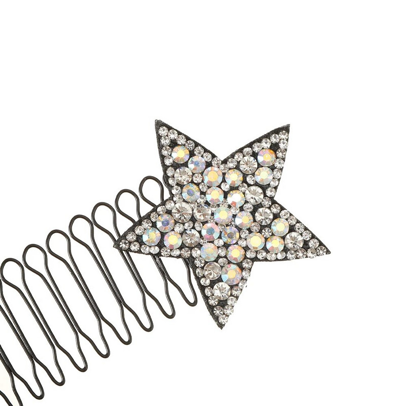 Rhinestone Star Nähtamatu Katkised Juuksed Juuksenõel täiskasvanutele Tiara Tööriistad Rullkõver nõel tukk Fikseeritud sisestusega kammi kujundamise tarvikud