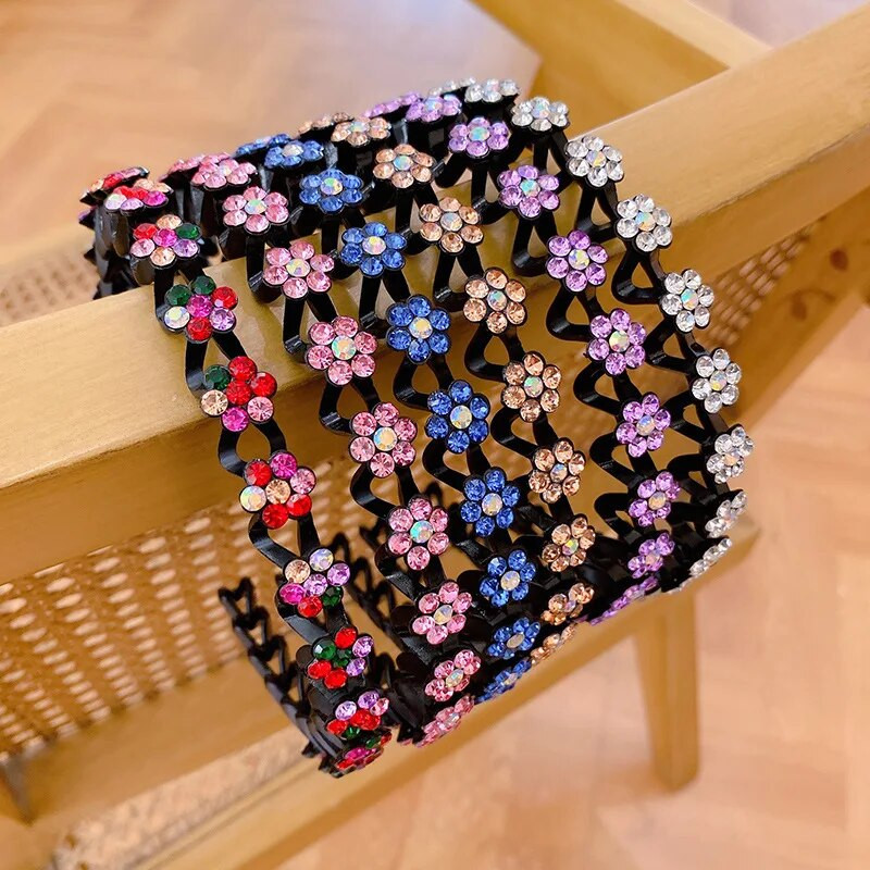 Mood Rhinestone Pearl Libisemiskindlad juuksepaelad Elastsed peapaelad Lilled Naiste Juukserõngad Rihmad Tüdrukute Juukseaksessuaarid Peakate