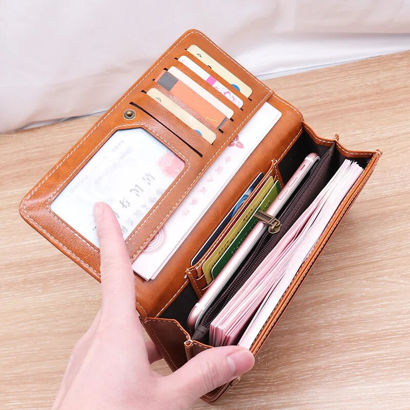 2023 Нов дамски портфейл portfel damski Money Bag Lady Long Leather Clutch Bag Wallet Card Holder carteras para mujer