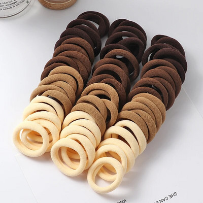 50 τμχ Κορίτσια μονόχρωμο Μεγάλο λαστιχένιο κορδόνι Αλογοουρά τσίχλα κεφαλής Ελαστικά κορδέλες για τα μαλλιά Κορεάτικα στολίδια αξεσουάρ μαλλιών για κορίτσια