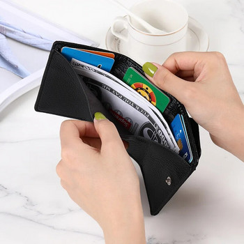 Νέα γυναικεία δερμάτινα πορτοφόλια PU Γυναικεία πορτοφόλια από δέρμα αγελάδας Lady Small Coin Pocket Rfid Θήκη κάρτας Mini Money Bag Φορητός συμπλέκτης