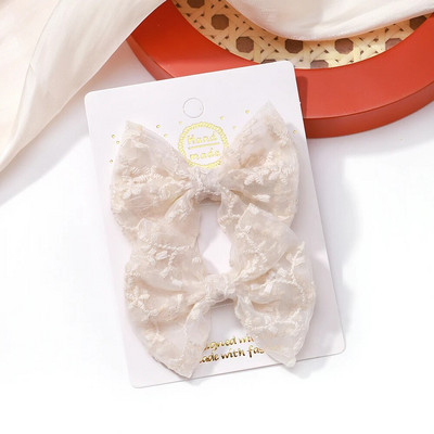 2 buc/set fundite pentru fete agrafe de păr broderie imprimare agrafe de păr de culoare uni bowknot barete lucrate manual accesorii de păr pentru copii