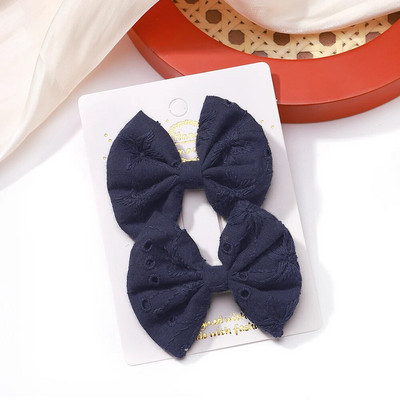 2 buc/set fundite pentru fete agrafe de păr broderie imprimare agrafe de păr de culoare uni bowknot barete lucrate manual accesorii de păr pentru copii