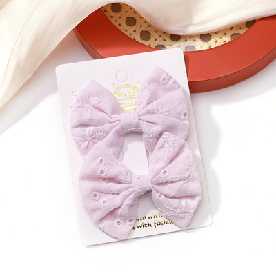 2 buc/set fundite pentru fete agrafe de păr broderie imprimare agrafe de păr de culoare uni bowknot barete lucrate manual accesorii de păr pentru copii