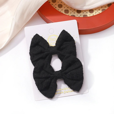 2 buc/set fundite pentru fete agrafe de păr broderie imprimare agrafe de păr de culoare uni bowknot barete lucrate manual accesorii de păr pentru copii