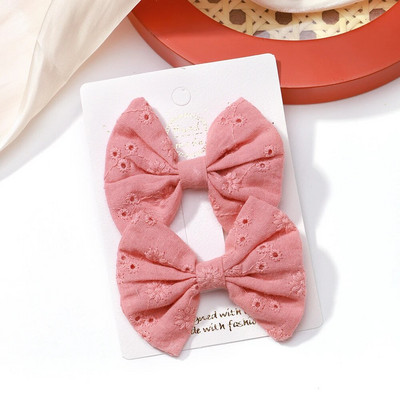 2 buc/set fundite pentru fete agrafe de păr broderie imprimare agrafe de păr de culoare uni bowknot barete lucrate manual accesorii de păr pentru copii
