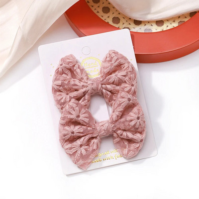 2 buc/set fundite pentru fete agrafe de păr broderie imprimare agrafe de păr de culoare uni bowknot barete lucrate manual accesorii de păr pentru copii