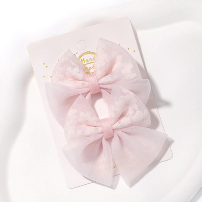 2 buc/set fundite pentru fete agrafe de păr broderie imprimare agrafe de păr de culoare uni bowknot barete lucrate manual accesorii de păr pentru copii