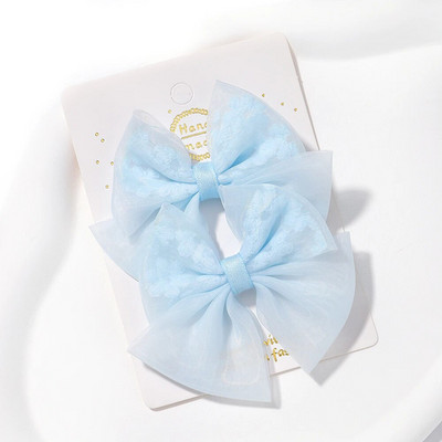 2 buc/set fundite pentru fete agrafe de păr broderie imprimare agrafe de păr de culoare uni bowknot barete lucrate manual accesorii de păr pentru copii