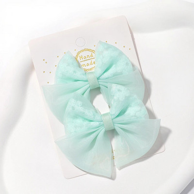 2 buc/set fundite pentru fete agrafe de păr broderie imprimare agrafe de păr de culoare uni bowknot barete lucrate manual accesorii de păr pentru copii