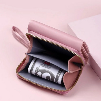 Сладък кожен малък портфейл Дамски луксозни марки Мини портмоне Луксозно ново сърце Къси розови портфейли за момичета тийнейджъри Детски коледен подарък
