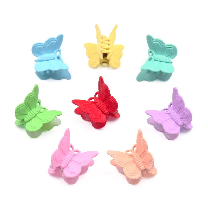20-60 tk/pakendis segavärvid Mini Butterfly juukseklambrid Juuste kujundamise aksessuaarid Tööriist Plastikust Mini Cute Claw Juukseklambrid Juukseklambrid