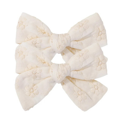 2 tk/komplekt Sweet Flower Print Bowknot juukseklambrid armsatele beebitüdrukutele Puuvillased vibud Juuksenõelad Barrettes Peakatted Laste Juuste Aksessuaarid