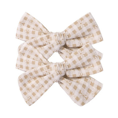 2 tk/komplekt Sweet Flower Print Bowknot juukseklambrid armsatele beebitüdrukutele Puuvillased vibud Juuksenõelad Barrettes Peakatted Laste Juuste Aksessuaarid