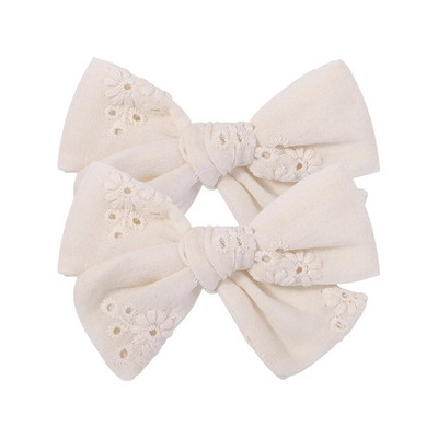 2 tk/komplekt Sweet Flower Print Bowknot juukseklambrid armsatele beebitüdrukutele Puuvillased vibud Juuksenõelad Barrettes Peakatted Laste Juuste Aksessuaarid