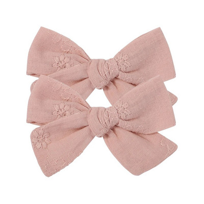 2 tk/komplekt Sweet Flower Print Bowknot juukseklambrid armsatele beebitüdrukutele Puuvillased vibud Juuksenõelad Barrettes Peakatted Laste Juuste Aksessuaarid