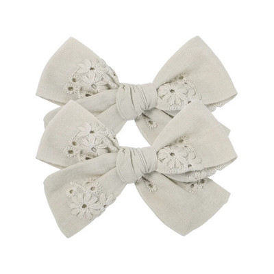 2 tk/komplekt Sweet Flower Print Bowknot juukseklambrid armsatele beebitüdrukutele Puuvillased vibud Juuksenõelad Barrettes Peakatted Laste Juuste Aksessuaarid