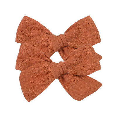 2 tk/komplekt Sweet Flower Print Bowknot juukseklambrid armsatele beebitüdrukutele Puuvillased vibud Juuksenõelad Barrettes Peakatted Laste Juuste Aksessuaarid