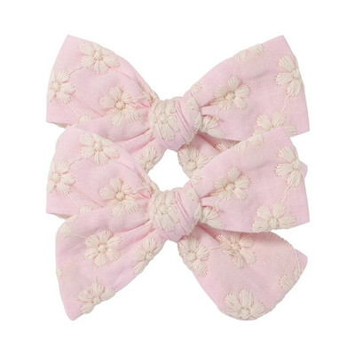 2 tk/komplekt Sweet Flower Print Bowknot juukseklambrid armsatele beebitüdrukutele Puuvillased vibud Juuksenõelad Barrettes Peakatted Laste Juuste Aksessuaarid