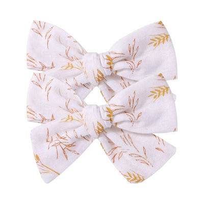 2 tk/komplekt Sweet Flower Print Bowknot juukseklambrid armsatele beebitüdrukutele Puuvillased vibud Juuksenõelad Barrettes Peakatted Laste Juuste Aksessuaarid