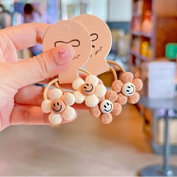 НОВИ корейски анимационни шоколадови еластични ленти за коса Мече Заек Връзки за коса Въже Момичета Дъвка Усмивка Цвете Scrunchies Детска поставка за конска опашка