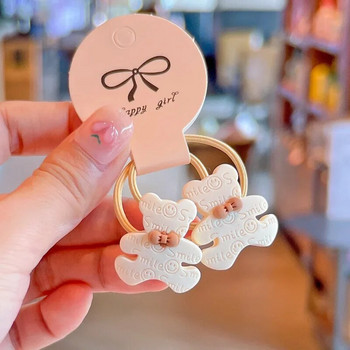 ΝΕΑ Κορεάτικα κινούμενα σχέδια σοκολάτα ελαστικές κορδέλες μαλλιών Bear Rabbit Hair Ties Rope Girls Gum Smile Flower Scrunchies Kid Ponytail Holder
