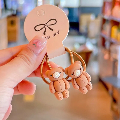 NOU Desene Animat Coreeană Ciocolată Elastică Benzi pentru Păr Urs Iepure Legături Păr Frânghie Fete Gum Zâmbet Flori Scrunchies Copii Suport coadă de cal