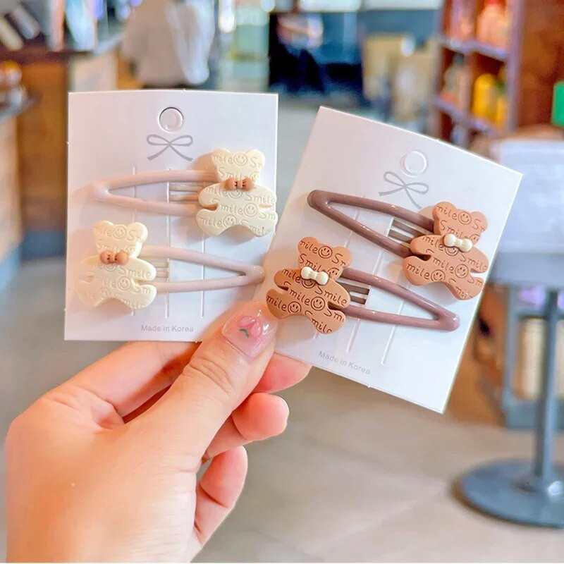 JAUNA korejiešu multfilma šokolādes elastīgās matu lentes Lācis Truša matu saites Virve Meiteņu gumija Smaids Zieds Scrunchies Bērnu zirgastes turētājs