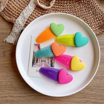 2 τμχ Χαριτωμένη πολύχρωμη καρδιά BB φουρκέτα Κλιπς με νύχια για κορίτσια Γυναίκες Παιδιά Παιδικό δώρο για αξεσουάρ μαλλιών Καβούρι