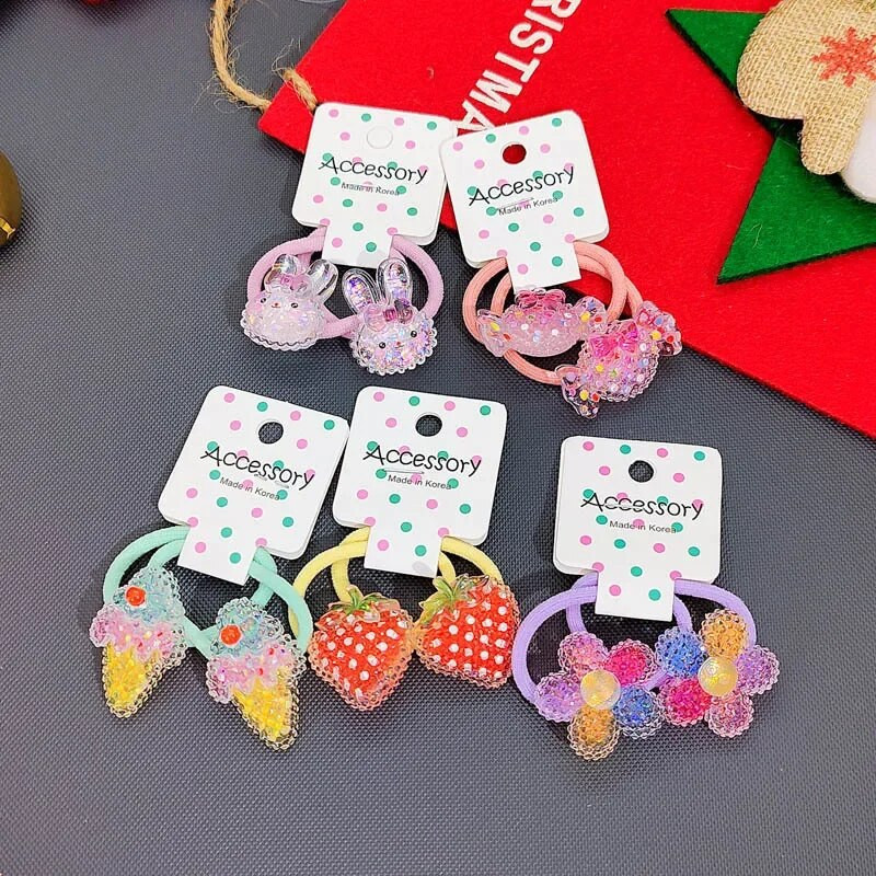 Laste litrid lillelised elastsed juuksepaelad Kummipael Juukselips Princess Kawaii Juuksenöör Peakatted Tüdrukud Laste Juukseaksessuaarid