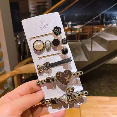 4gab Salda krāsaina Rhinestone Pērļu matadata Mirdzoša Zieda Sirds Matu Spraudītes Meitenēm Sānu stieņi Jauki Piespraudes Aksesuāri