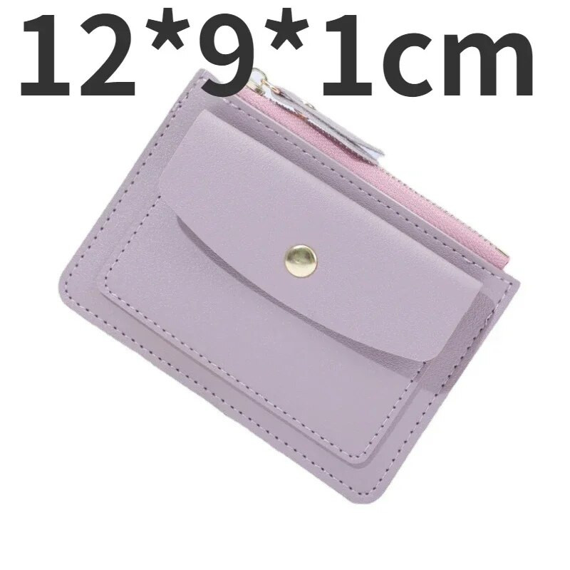 Mini tõmblukk Tahke mitme kaardi hoidja mündi lühikesed rahakotid õhukesed väikesed rahakotid tõmblukuga nahast naiste rahakott Naiste lihtsad rahakotid