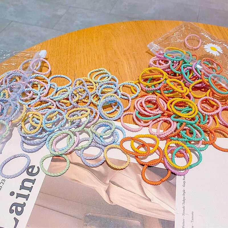 50/100 ΤΕΜ/Σετ Κορίτσια χαριτωμένα πολύχρωμα 2,5 εκ. ελαστικές κορδέλες μαλλιών Παιδικά κοτσιδάκια δέσιμο μαλλιών Μικρό Scrunchie Παιδικό υπέροχα αξεσουάρ μαλλιών