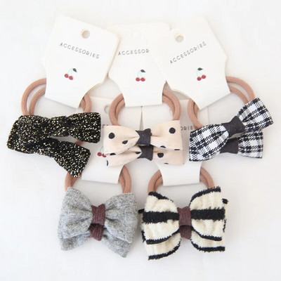 Mazuļu matu lente meitenēm kaklasaites bantītes elastīgas gumijas lentes, elastīgas Cheveux Fille Haar bērnu matu aksesuāri bērniem