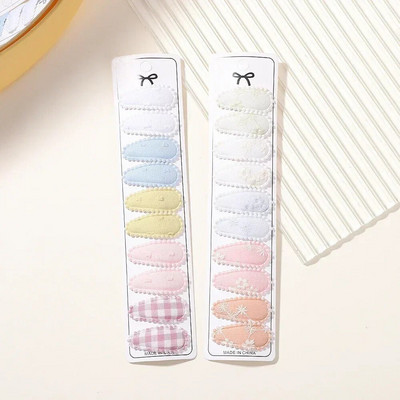 10/20 gab. Kokvilnas apdrukas matu sprādzes matu sprādzes matadata meitenēm Audums Plaids Mini BB Hairgripes Galvassegas Bērnu matu aksesuāri Jaungada dāvana