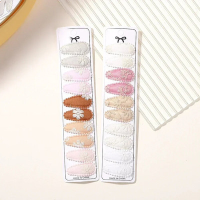 10/20 gab. Kokvilnas apdrukas matu sprādzes matu sprādzes matadata meitenēm Audums Plaids Mini BB Hairgripes Galvassegas Bērnu matu aksesuāri Jaungada dāvana