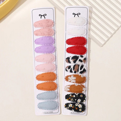 10/20 gab. Kokvilnas apdrukas matu sprādzes matu sprādzes matadata meitenēm Audums Plaids Mini BB Hairgripes Galvassegas Bērnu matu aksesuāri Jaungada dāvana