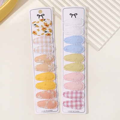 10/20 gab. Kokvilnas apdrukas matu sprādzes matu sprādzes matadata meitenēm Audums Plaids Mini BB Hairgripes Galvassegas Bērnu matu aksesuāri Jaungada dāvana