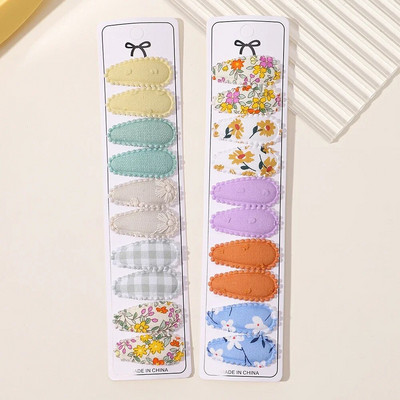 10/20 gab. Kokvilnas apdrukas matu sprādzes matu sprādzes matadata meitenēm Audums Plaids Mini BB Hairgripes Galvassegas Bērnu matu aksesuāri Jaungada dāvana