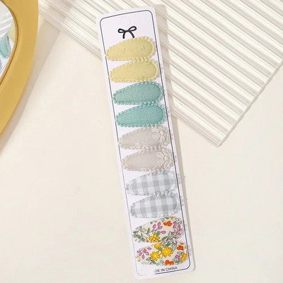 10/20 gab. Kokvilnas apdrukas matu sprādzes matu sprādzes matadata meitenēm Audums Plaids Mini BB Hairgripes Galvassegas Bērnu matu aksesuāri Jaungada dāvana