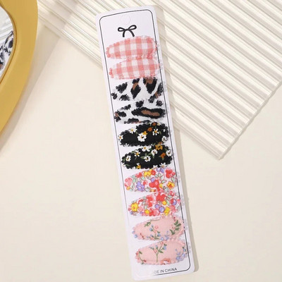 10/20 gab. Kokvilnas apdrukas matu sprādzes matu sprādzes matadata meitenēm Audums Plaids Mini BB Hairgripes Galvassegas Bērnu matu aksesuāri Jaungada dāvana