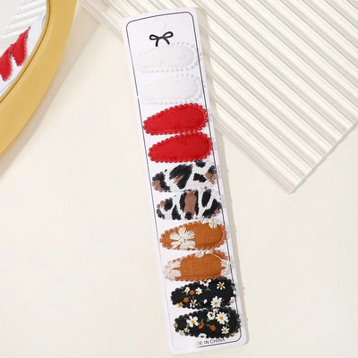 10/20 gab. Kokvilnas apdrukas matu sprādzes matu sprādzes matadata meitenēm Audums Plaids Mini BB Hairgripes Galvassegas Bērnu matu aksesuāri Jaungada dāvana