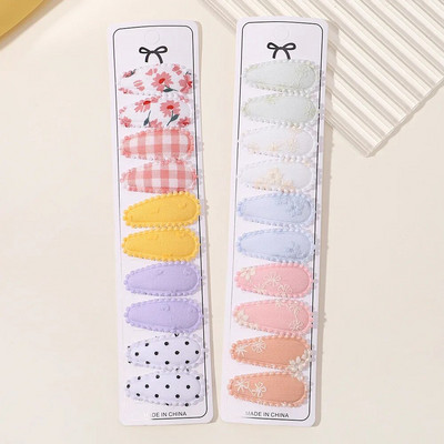 10/20 gab. Kokvilnas apdrukas matu sprādzes matu sprādzes matadata meitenēm Audums Plaids Mini BB Hairgripes Galvassegas Bērnu matu aksesuāri Jaungada dāvana