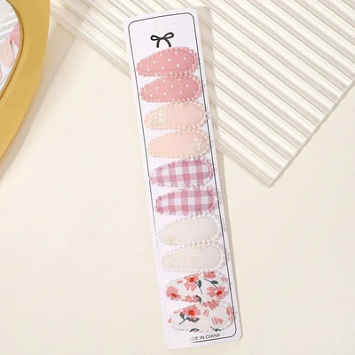 10/20 gab. Kokvilnas apdrukas matu sprādzes matu sprādzes matadata meitenēm Audums Plaids Mini BB Hairgripes Galvassegas Bērnu matu aksesuāri Jaungada dāvana